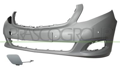 FRONT BUMPER-PRIMED-WITH TOW HOOK COVER-WITH PDC HOLES AND PARK ASSIST