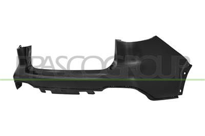 REAR BUMPER-BLACK-SMOOTH-FINISH-TO BE PRIMED-WITH CUTTING MARKS FOR PARK ASSIST