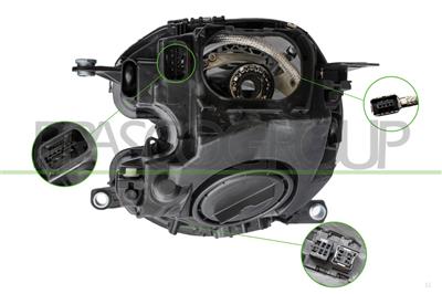 HEADLAMP RIGHT-XENON D1S+H1 ELECTRIC-WITH MOTOR-CLEAR LAMP