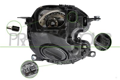 PROIETTORE SINISTRO-XENON D1S+H1-ELETTRICO-CON MOTORE-FANALE BIANCO