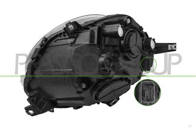 PROIETTORE DESTRO H4-ELETTRICO-CON MOTORE-INDICATORE DI DIREZIONE BIANCO-VERSOKINE VALEO MOD. 18 >