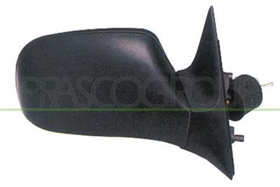 DOOR MIRROR RIGHT-WITH LEVER-BLACK-CONVEX-CHROME
