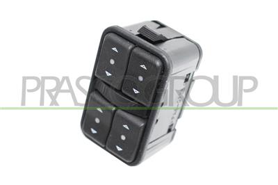 FRONT DOOR LEFT WINDOW REGULATOR PUSH-BUTTON PANEL-BLACK-4 SWITCHES-12 PINS