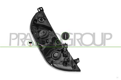 OPTICA IZQUIERDA H1+H7-ELECTRICA-CON MOTOR-CON LUZ DIURNA-LED-MONTAJE VARROC MOD. 19 >