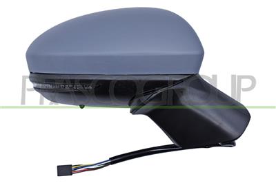 DOOR MIRROR RIGHT-ELECTRIC-PRIMED-HEATED-WITH SENSOR-WITH LAMP-CONVEX-9 PINS