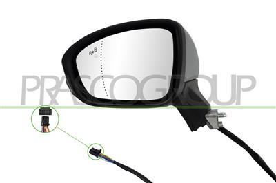 RETROVISORE SINISTRO-ELETTRICO-CON PRIMER-TERMICO-CHIUDIBILE-CON FANALE-CON BLIS-ASFERICO-10 PINS