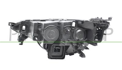 HEADLAMP LEFT H7+H7 ELECTRIC-WITHOUR MOTOR-WITH DAY RUNNING LIGHT-BLACK RIM-LED