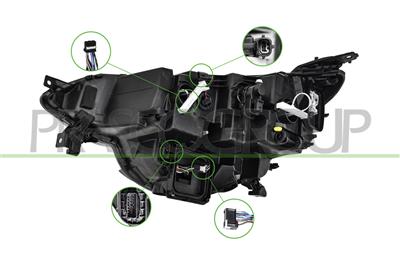 HEADLAMP RIGHT-ELECTRIC-WITH MOTOR-WITH DAY RUNNING LIGHT-LED WITH INDICATOR FUNCTION