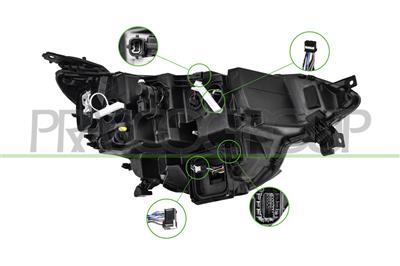 HEADLAMP LEFT-ELECTRIC-WITH MOTOR-WITH DAY RUNNING LIGHT-LED WITH INDICATOR FUNCTION