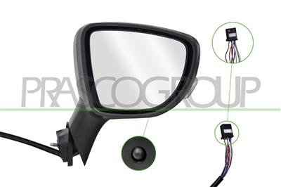 RETROVISORE DESTRO-ELETTRICO-CON PRIMER-TERMICO-CON FANALE-CON SONDA-CONVESSO-9 PINS
