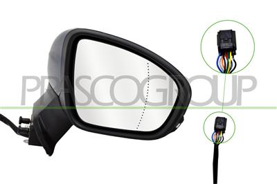 RETROVISORE DESTRO-ELETTRICO-CON PRIMER-TERMICO-CON FANALE-CON SONDA-ASFERICO-9 PINS