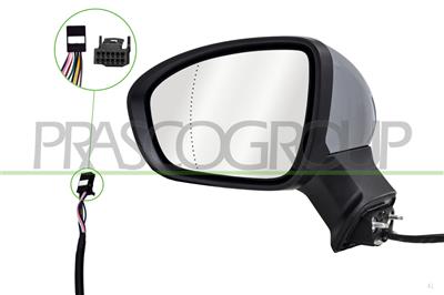 RETROVISORE SINISTRO-ELETTRICO-CON PRIMER-TERMICO-CHIUDIBILE-CON FANALE-ASFERICO-9 PINS