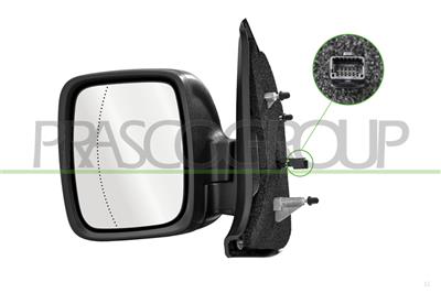 RETROVISORE SINISTRO-ELETTRICO-NERO-TERMICO-CON FANALE-ASFERICO-7 PINS