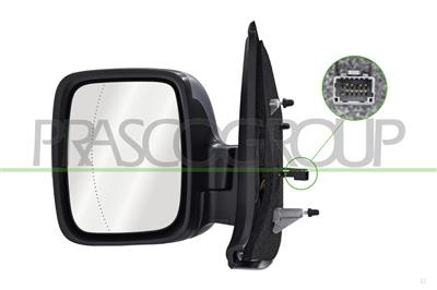 RETROVISORE SINISTRO-ELETTRICO-CON PRIMER-TERMICO-CHIUDIBILE-CON FANALE-ASFERICO-9 PINS