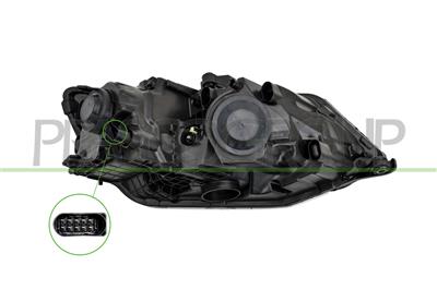 HEADLAMP LEFT H7+H7 ELECTRIC-WITH MOTOR-WITH DAY RUNNING LIGHT-BLACK-LED