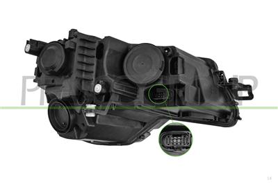SCHEINWERFER LINKS-H7+H7-MIT LWR-MIT MOTOR-MIT TAGFAHRLICHT-OHNE SW-LED-VARROC TYP