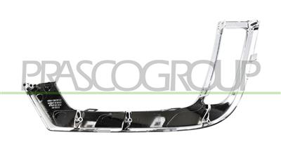 FRONT BUMPER MOLDING-RIGHT-BLACK-CHROME-WITH DAY RUNNING LIGHT HOLE