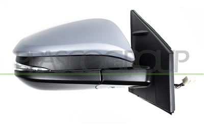 DOOR MIRROR RIGHT-ELECTRIC-PRIMED-HEATED-WITH LAMP-CONVEX-CHROME