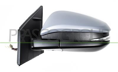 DOOR MIRROR LEFT-ELECTRIC-PRIMED-HEATED-WITH LAMP-CONVEX-CHROME