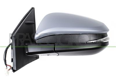 DOOR MIRROR LEFT-ELECTRIC-HEATED-FOLDABLE-PRIMED-WITH LAMP-CONVEX-CHROME
