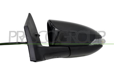 DOOR MIRROR LEFT-ELECTRIC-PRIMED-HEATED-WITH LAMP-CONVEX-7 PINS