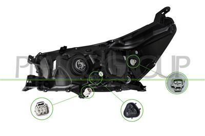 SCHEINWERFER RECHTS HB3-MIT LWR-MIT MOTOR-LED-SCHWARZ