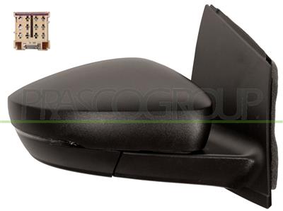 RETROVISEUR DROIT ELECTRIQUE-NOIR-CHAUFFANT-AVEC FEU-CONVEXE/CHROME'-CONNECTEUR CARRE'-12H6P MOD. > 11/09
