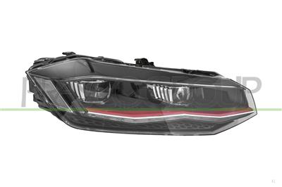PHARE DROIT-ELECTRIQUE-AVEC MOTEUR-SANS UNITE' DE CONTROL-AVEC BORD ROUGE'-FULL LED-MONTAGE VALEO MOD. GTI