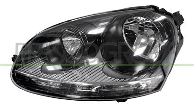 OPTICA IZQUIERDA H7+H7 ELECTRICA-CON MOTOR-NEGRA (MONTAJE HELLA)