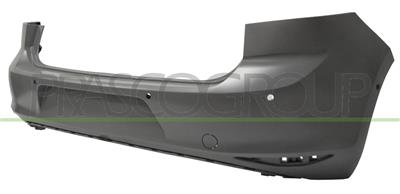 REAR BUMPER-PRIMED-WITH PDC+SENSOR HOLDERS-WITH PARK ASSIST-WITH TOW HOOK COVER