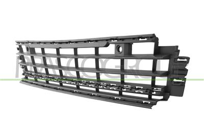 GRILLE CENTRALE DE PARE-CHOCS AVANT-NOIRE AVEC TROUS RADAR+SUPPORTS
