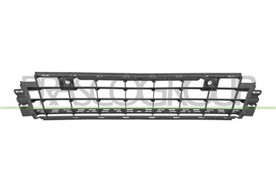 GRILLE CENTRALE DE PARE-CHOCS AVANT-NOIRE AVEC TROUS RADAR+SUPPORTS