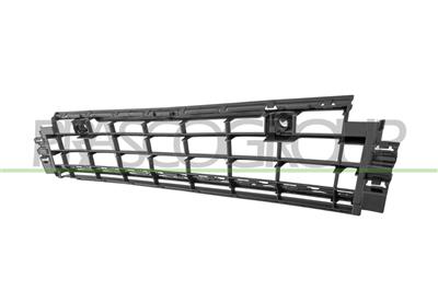 GRILLE CENTRALE DE PARE-CHOCS AVANT-NOIRE AVEC TROUS RADAR+SUPPORTS