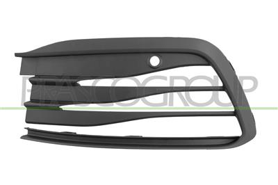 GRILLE GAUCHE NOIRE DE PARE-CHOCS-AVEC TROUS RADAR+SUPPORT