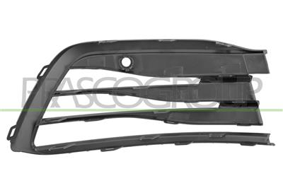 GRILLE GAUCHE NOIRE DE PARE-CHOCS-AVEC TROUS RADAR+SUPPORT