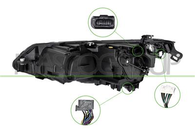 OPTICA DERECHA-ELECTRICA-CON MOTOR-CROMADA-LED-MONTAJE VALEO