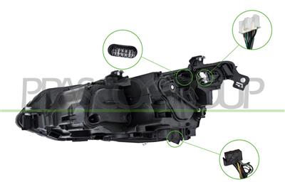 HEADLAMP RIGHT-ELECTRIC-WITH MOTOR-BLACK-LED-VALEO TYPE MOD. ALLTRACK