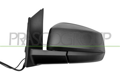 DOOR MIRROR LEFT-ELECTRIC-BLACK-HEATED-CONVEX-WITH RADIO ANTENNA-12H5P