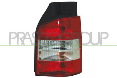 TAIL LAMP LEFT RED/CLEAR-WITHOUT BULB HOLDER-2 DOOR BLACK BASE